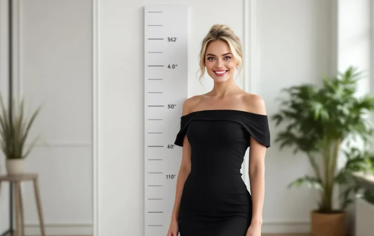 Margot Robbie se tient à côté d'un mètre.