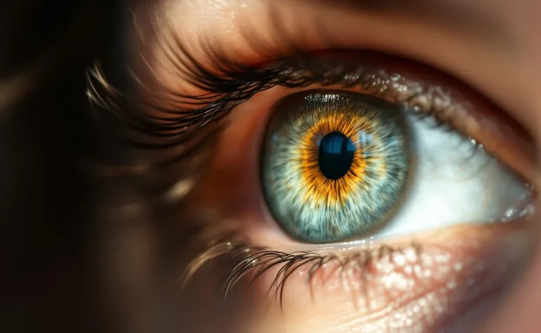 Oeil énigmatique aux nuances profondes et captivantes.